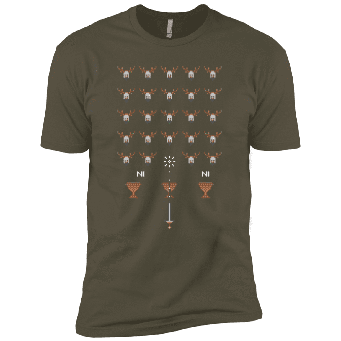 T-Shirts Military Green / X-Small Space NI Invaders Men's Premium T-Shirt