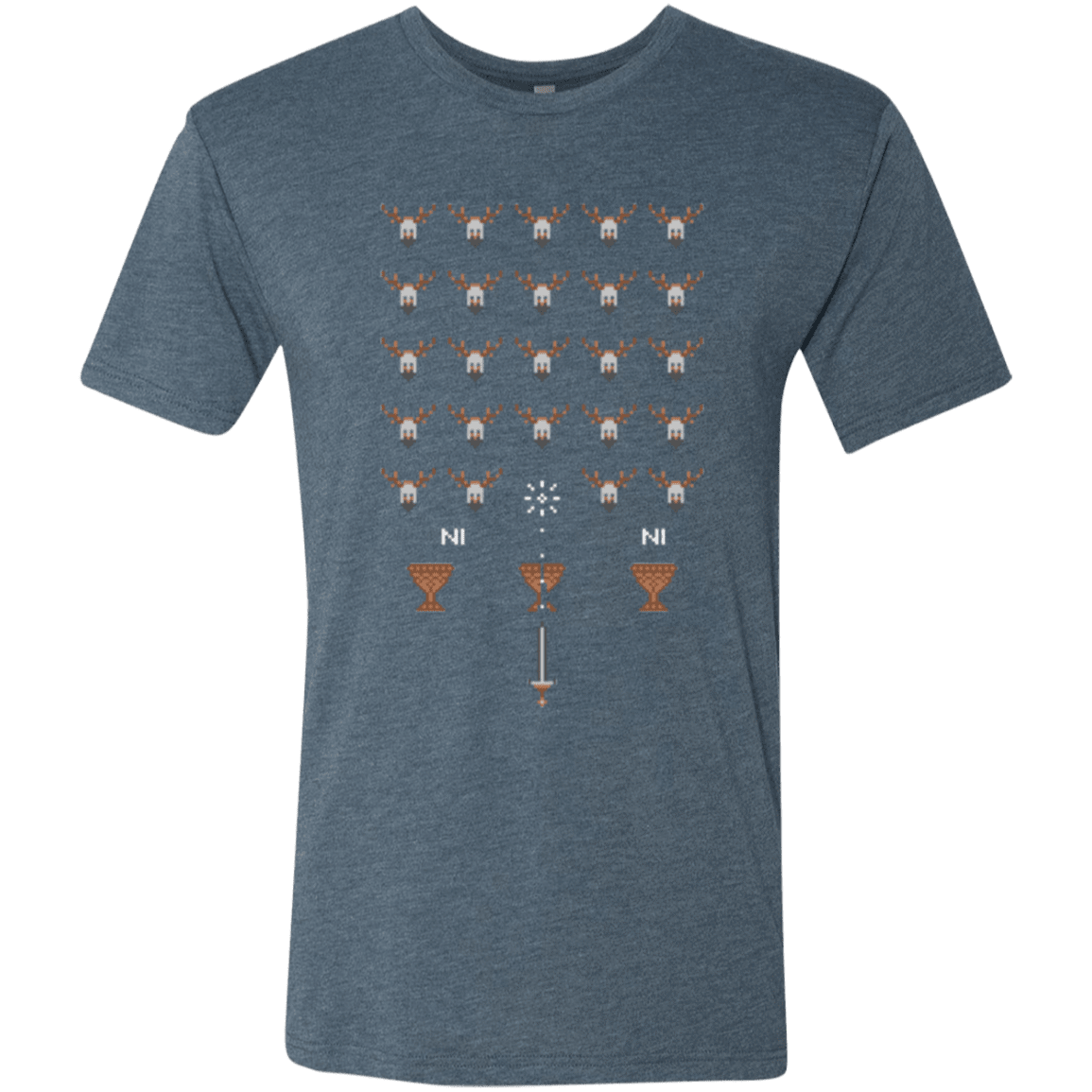 T-Shirts Indigo / Small Space NI Invaders Men's Triblend T-Shirt