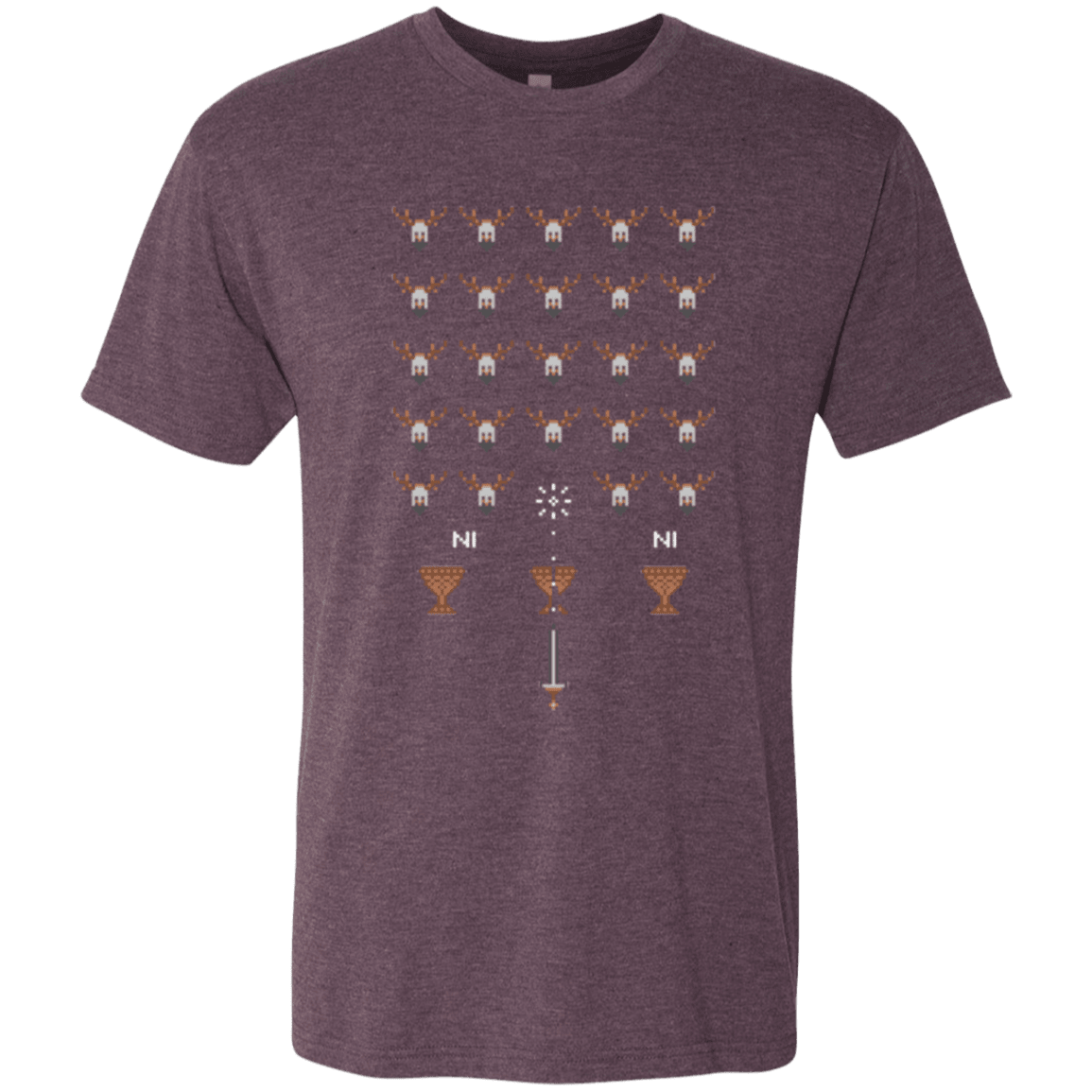 T-Shirts Vintage Purple / Small Space NI Invaders Men's Triblend T-Shirt