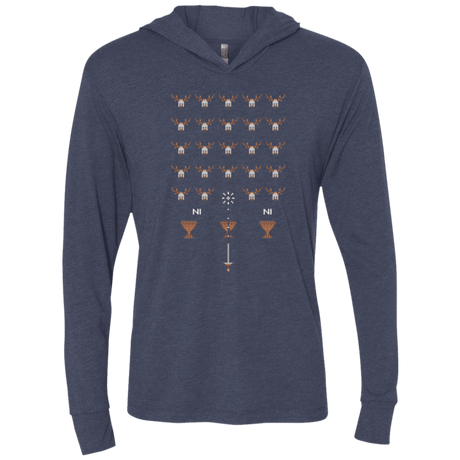 T-Shirts Vintage Navy / X-Small Space NI Invaders Triblend Long Sleeve Hoodie Tee