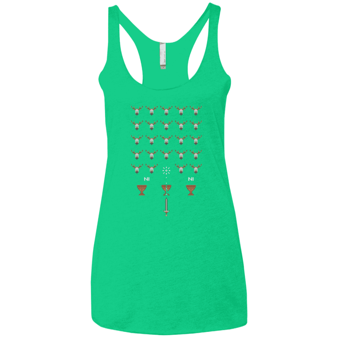 T-Shirts Envy / X-Small Space NI Invaders Women's Triblend Racerback Tank
