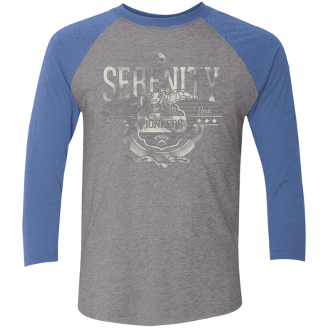 T-Shirts Premium Heather/ Vintage Royal / X-Small Space Pioneers Men's Triblend 3/4 Sleeve