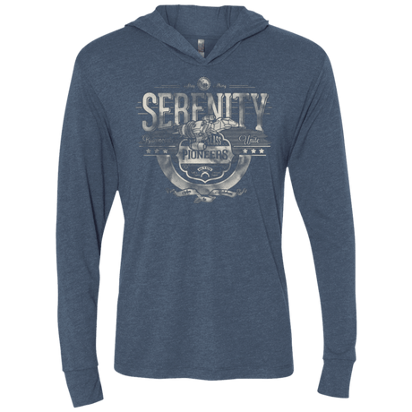 T-Shirts Indigo / X-Small Space Pioneers Triblend Long Sleeve Hoodie Tee