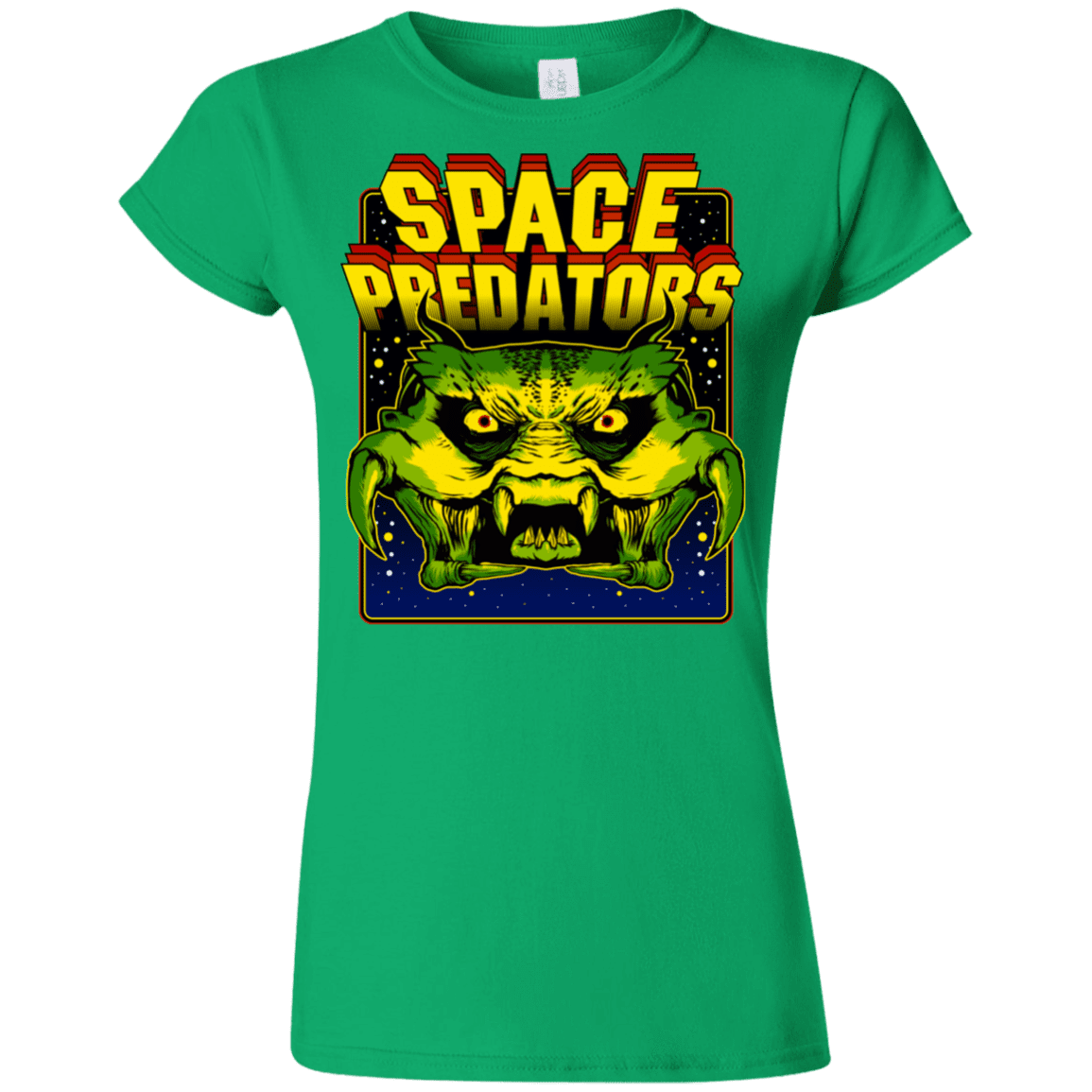 T-Shirts Irish Green / S Space Predator Junior Slimmer-Fit T-Shirt