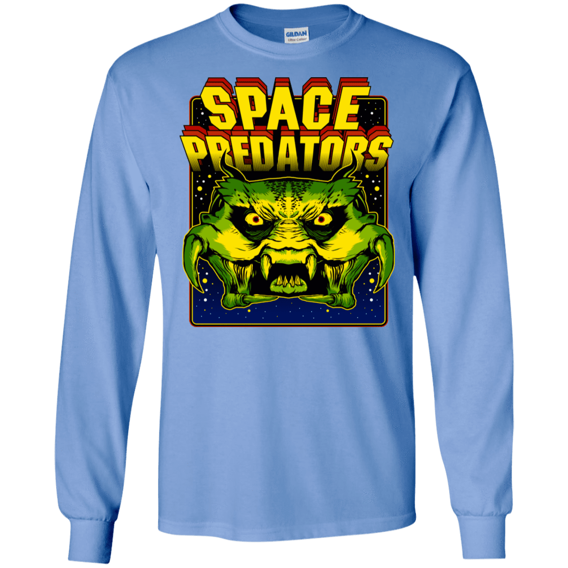 T-Shirts Carolina Blue / S Space Predator Men's Long Sleeve T-Shirt