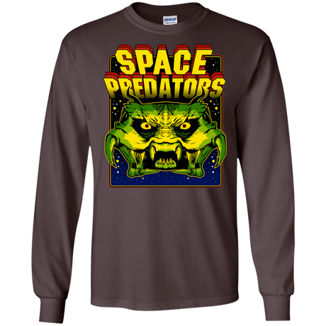 T-Shirts Dark Chocolate / S Space Predator Men's Long Sleeve T-Shirt