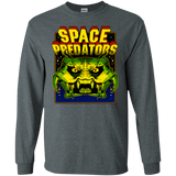 T-Shirts Dark Heather / S Space Predator Men's Long Sleeve T-Shirt