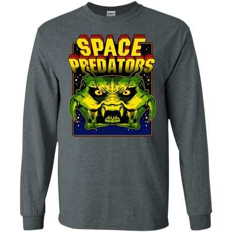 T-Shirts Dark Heather / S Space Predator Men's Long Sleeve T-Shirt