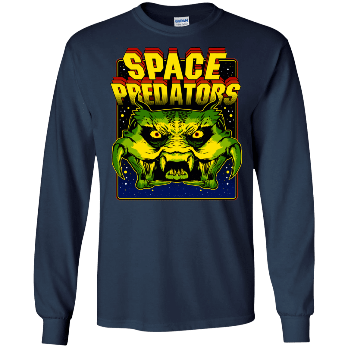 T-Shirts Navy / S Space Predator Men's Long Sleeve T-Shirt