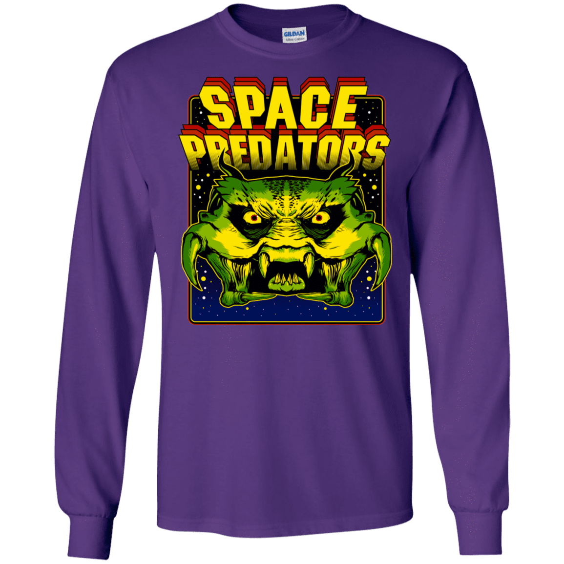 T-Shirts Purple / S Space Predator Men's Long Sleeve T-Shirt