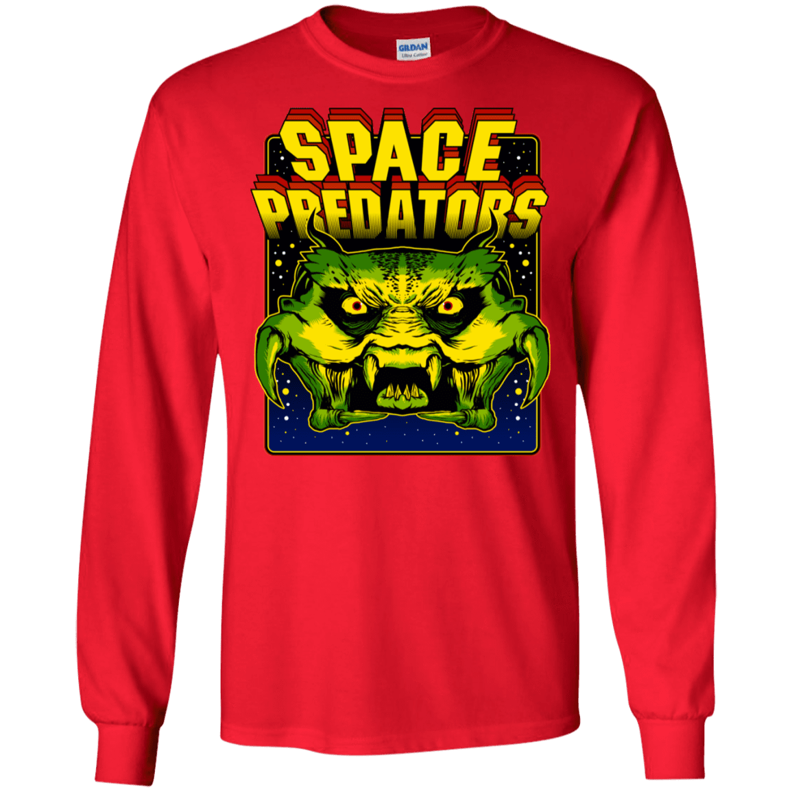 T-Shirts Red / S Space Predator Men's Long Sleeve T-Shirt