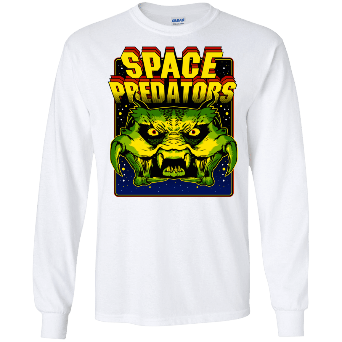 T-Shirts White / S Space Predator Men's Long Sleeve T-Shirt