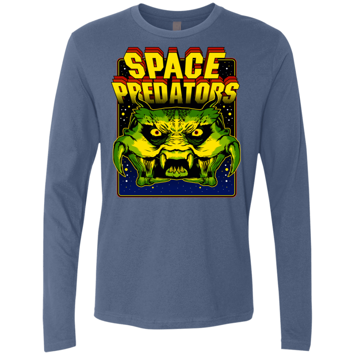 T-Shirts Indigo / S Space Predator Men's Premium Long Sleeve