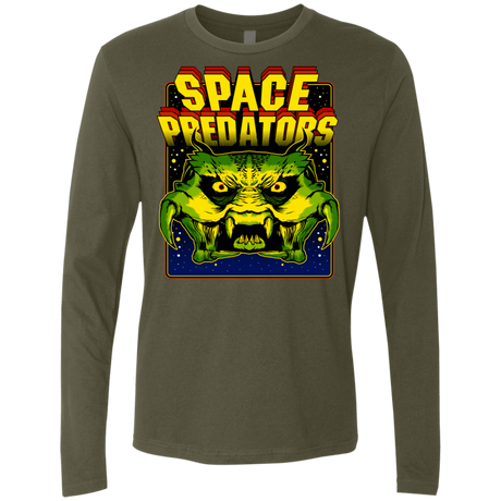 T-Shirts Military Green / S Space Predator Men's Premium Long Sleeve