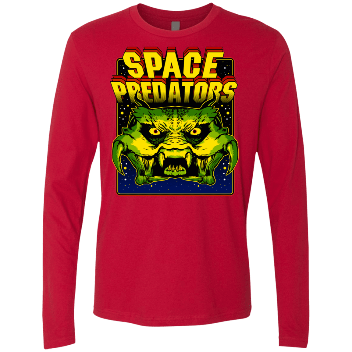 T-Shirts Red / S Space Predator Men's Premium Long Sleeve