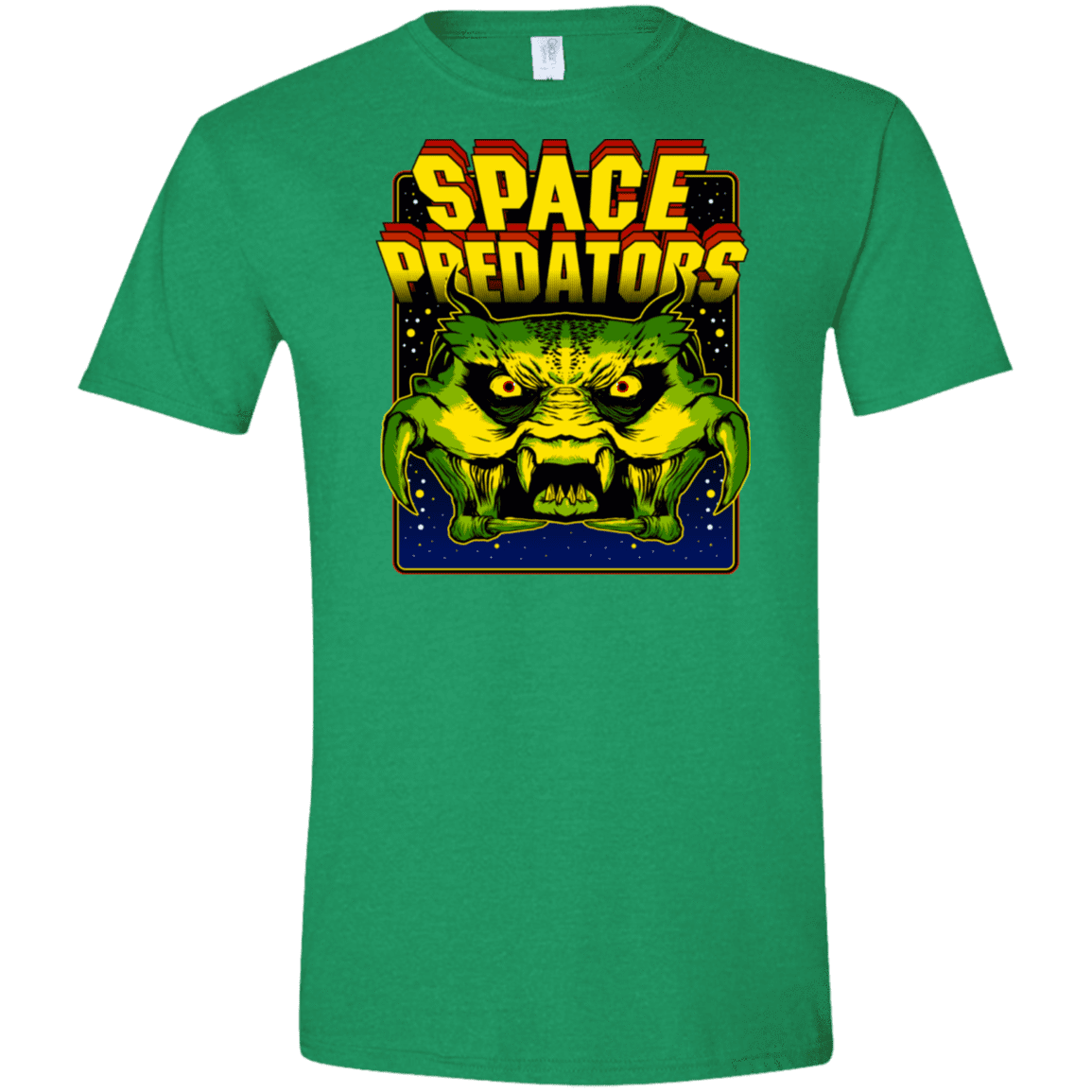T-Shirts Heather Irish Green / M Space Predator Men's Semi-Fitted Softstyle