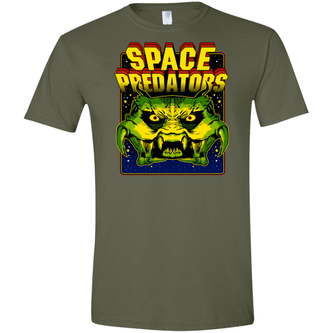 T-Shirts Military Green / S Space Predator Men's Semi-Fitted Softstyle