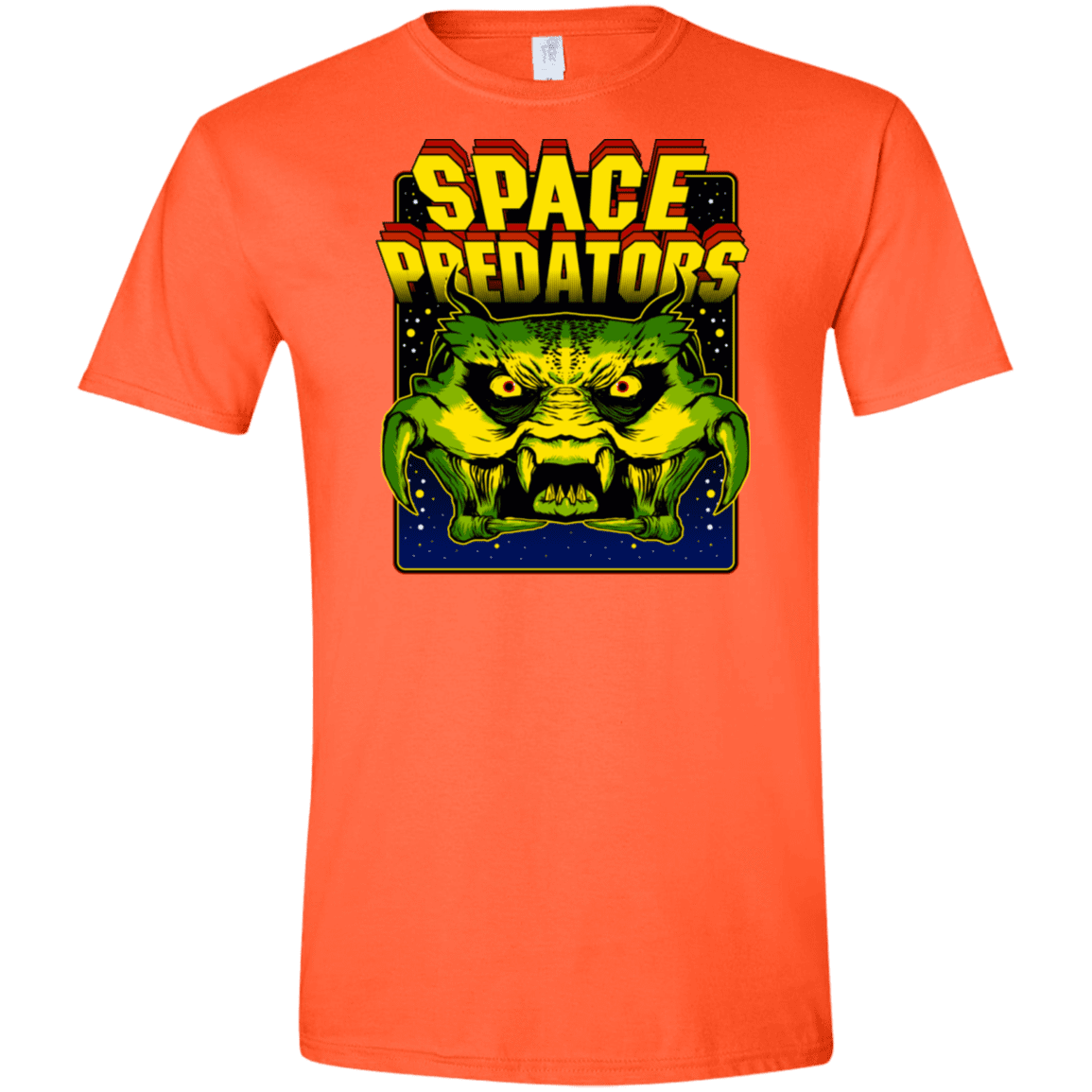 T-Shirts Orange / S Space Predator Men's Semi-Fitted Softstyle