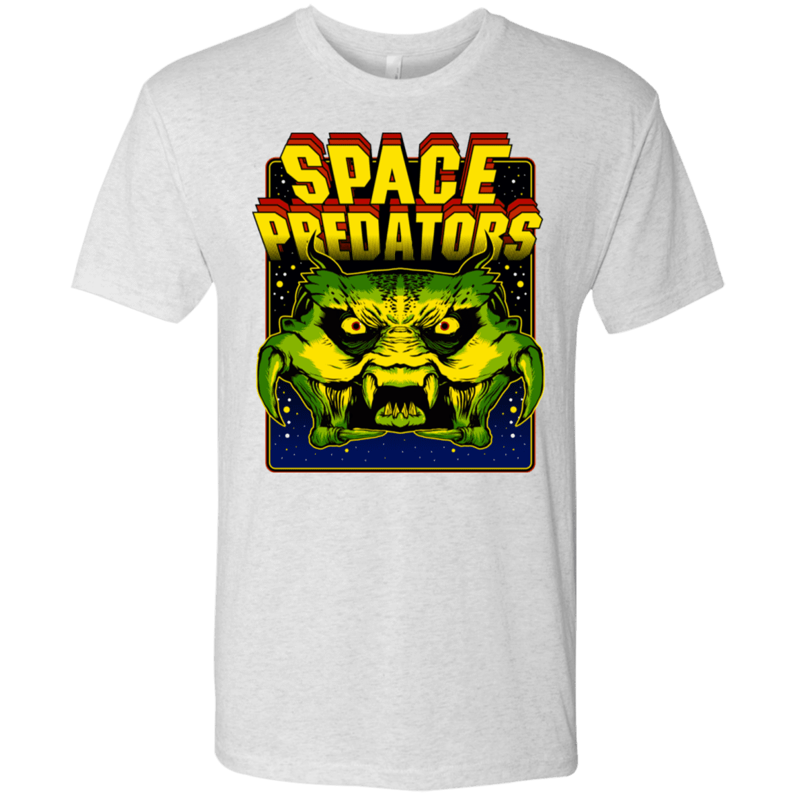 T-Shirts Heather White / S Space Predator Men's Triblend T-Shirt