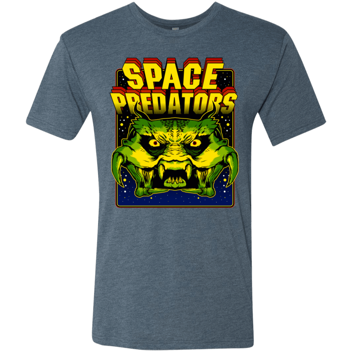 T-Shirts Indigo / S Space Predator Men's Triblend T-Shirt