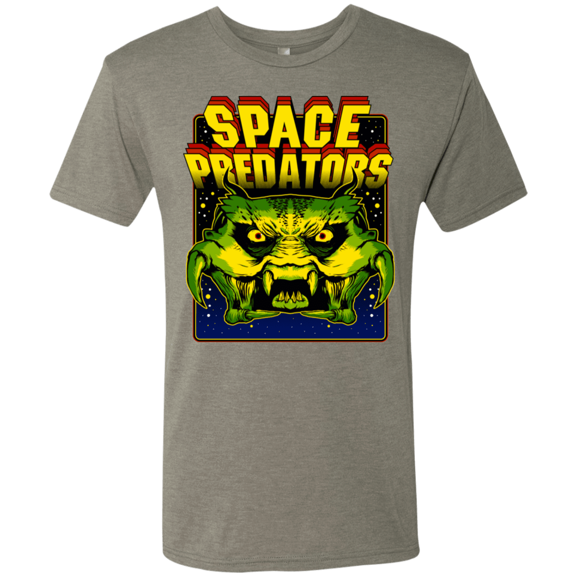 T-Shirts Venetian Grey / S Space Predator Men's Triblend T-Shirt