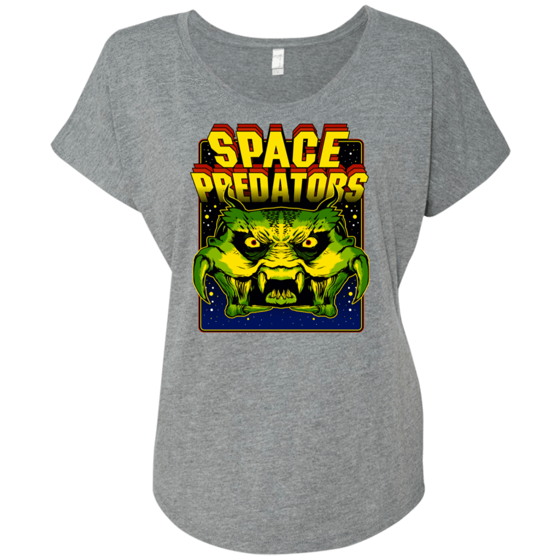 T-Shirts Premium Heather / X-Small Space Predator Triblend Dolman Sleeve