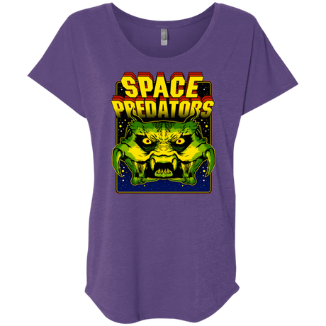 T-Shirts Purple Rush / X-Small Space Predator Triblend Dolman Sleeve