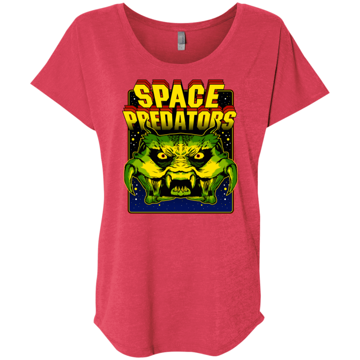 T-Shirts Vintage Red / X-Small Space Predator Triblend Dolman Sleeve