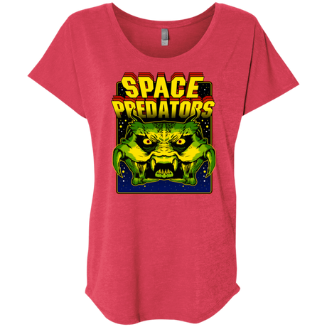 T-Shirts Vintage Red / X-Small Space Predator Triblend Dolman Sleeve