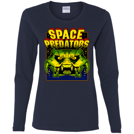 T-Shirts Navy / S Space Predator Women's Long Sleeve T-Shirt