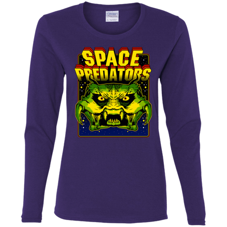 T-Shirts Purple / S Space Predator Women's Long Sleeve T-Shirt