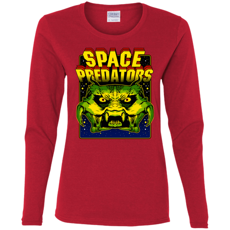 T-Shirts Red / S Space Predator Women's Long Sleeve T-Shirt