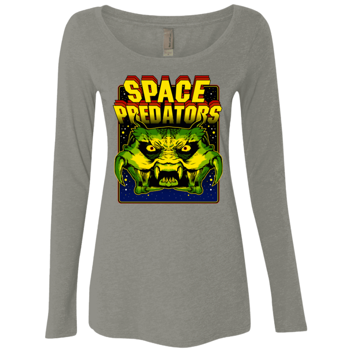 T-Shirts Venetian Grey / S Space Predator Women's Triblend Long Sleeve Shirt