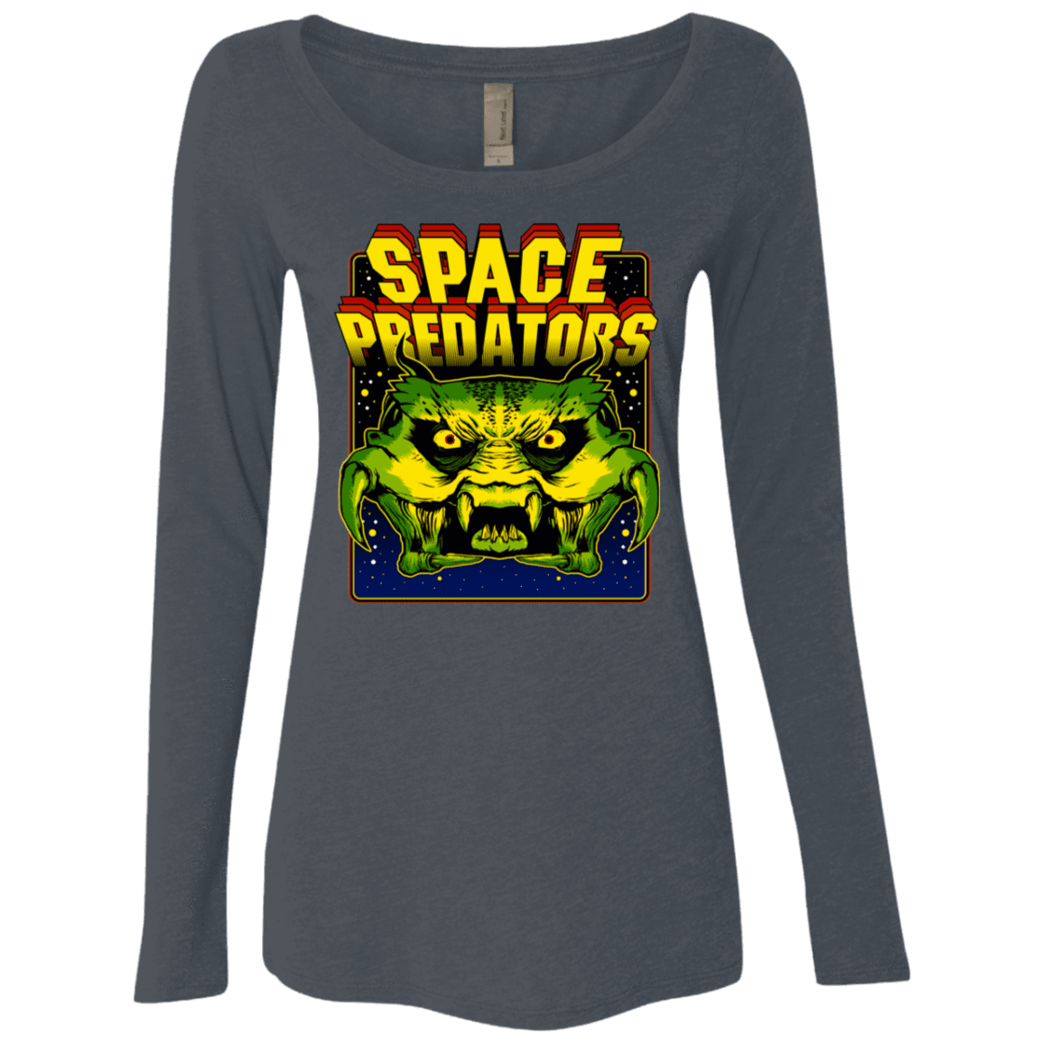 T-Shirts Vintage Navy / S Space Predator Women's Triblend Long Sleeve Shirt