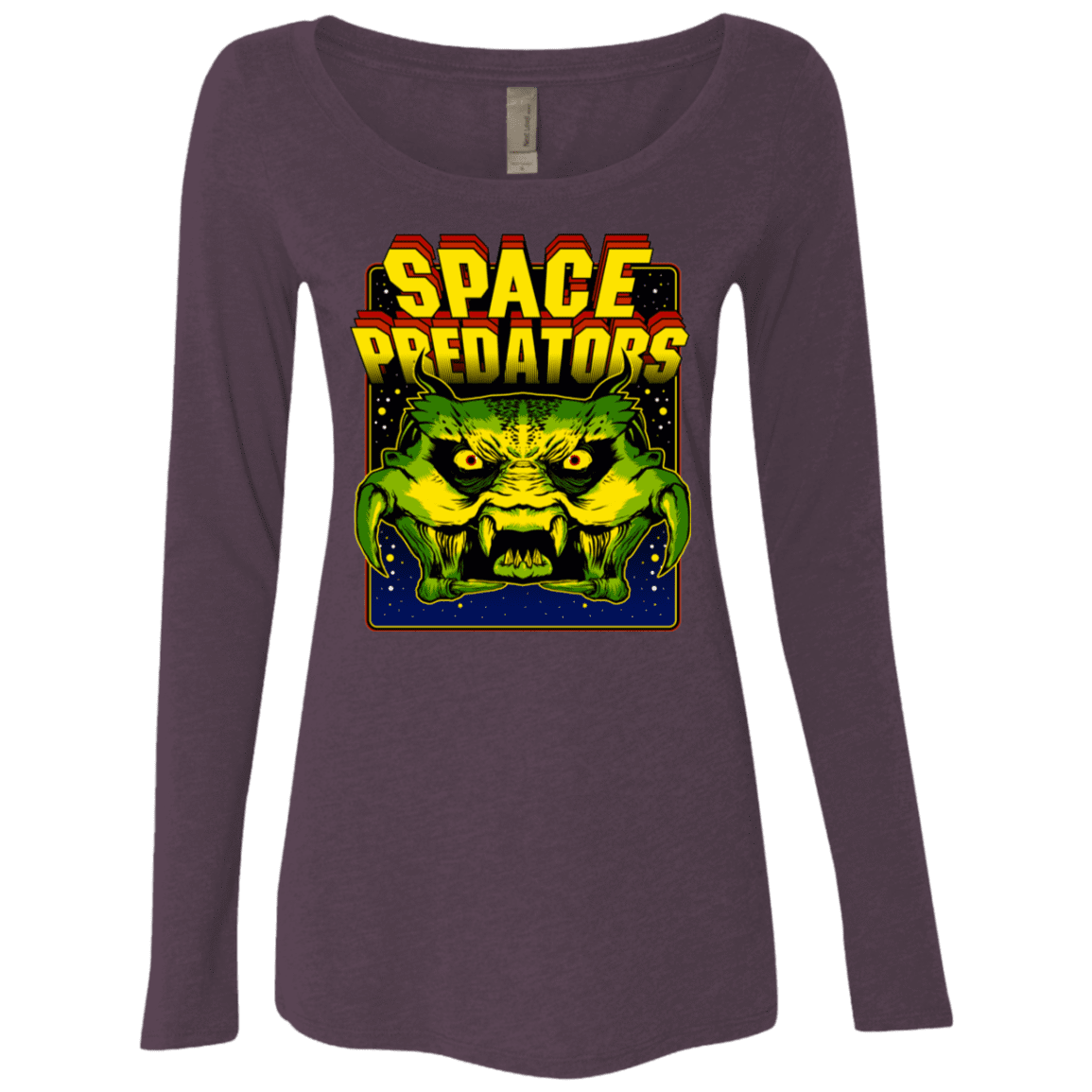T-Shirts Vintage Purple / S Space Predator Women's Triblend Long Sleeve Shirt