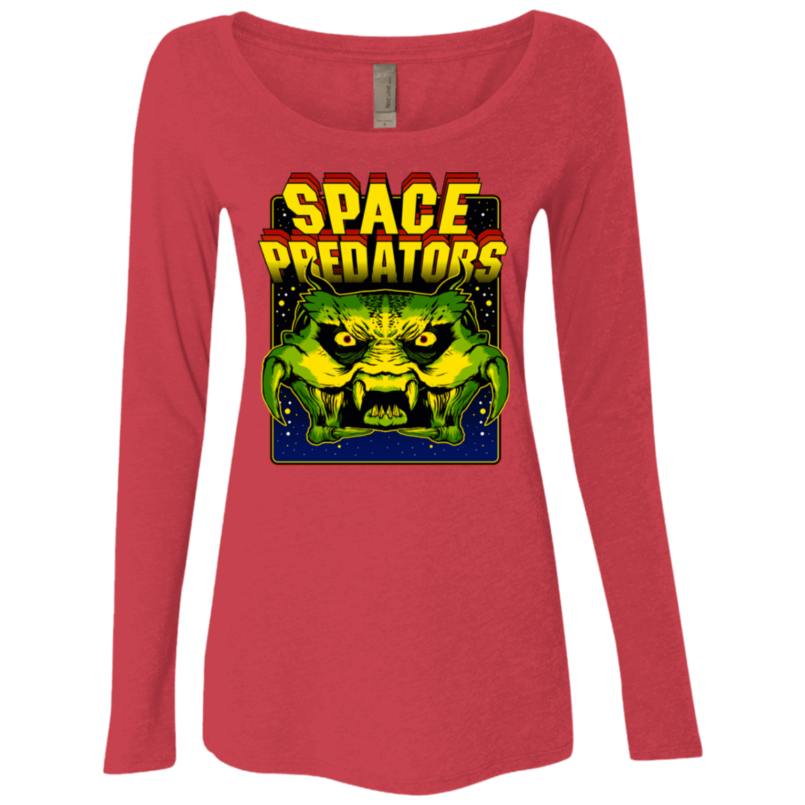 T-Shirts Vintage Red / S Space Predator Women's Triblend Long Sleeve Shirt