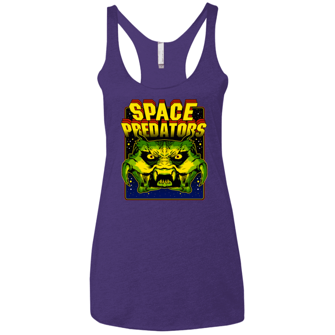 T-Shirts Purple Rush / X-Small Space Predator Women's Triblend Racerback Tank