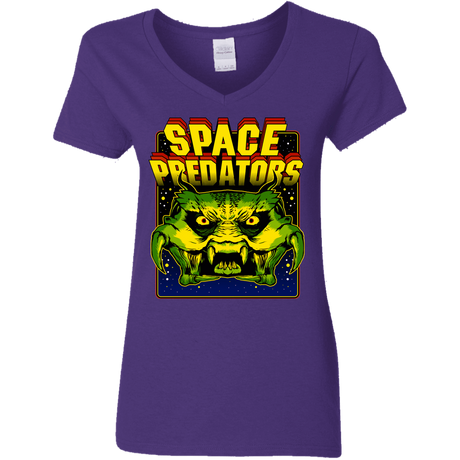 T-Shirts Purple / S Space Predator Women's V-Neck T-Shirt