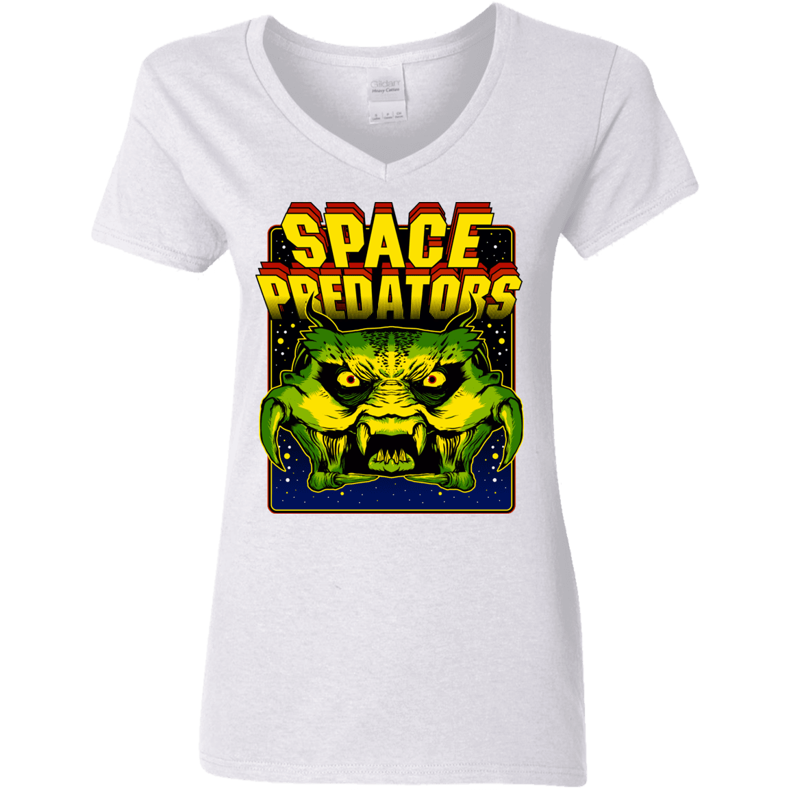 T-Shirts White / S Space Predator Women's V-Neck T-Shirt