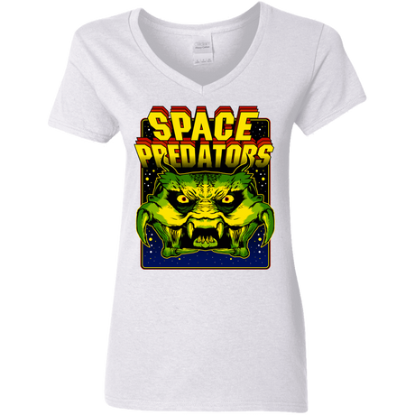 T-Shirts White / S Space Predator Women's V-Neck T-Shirt