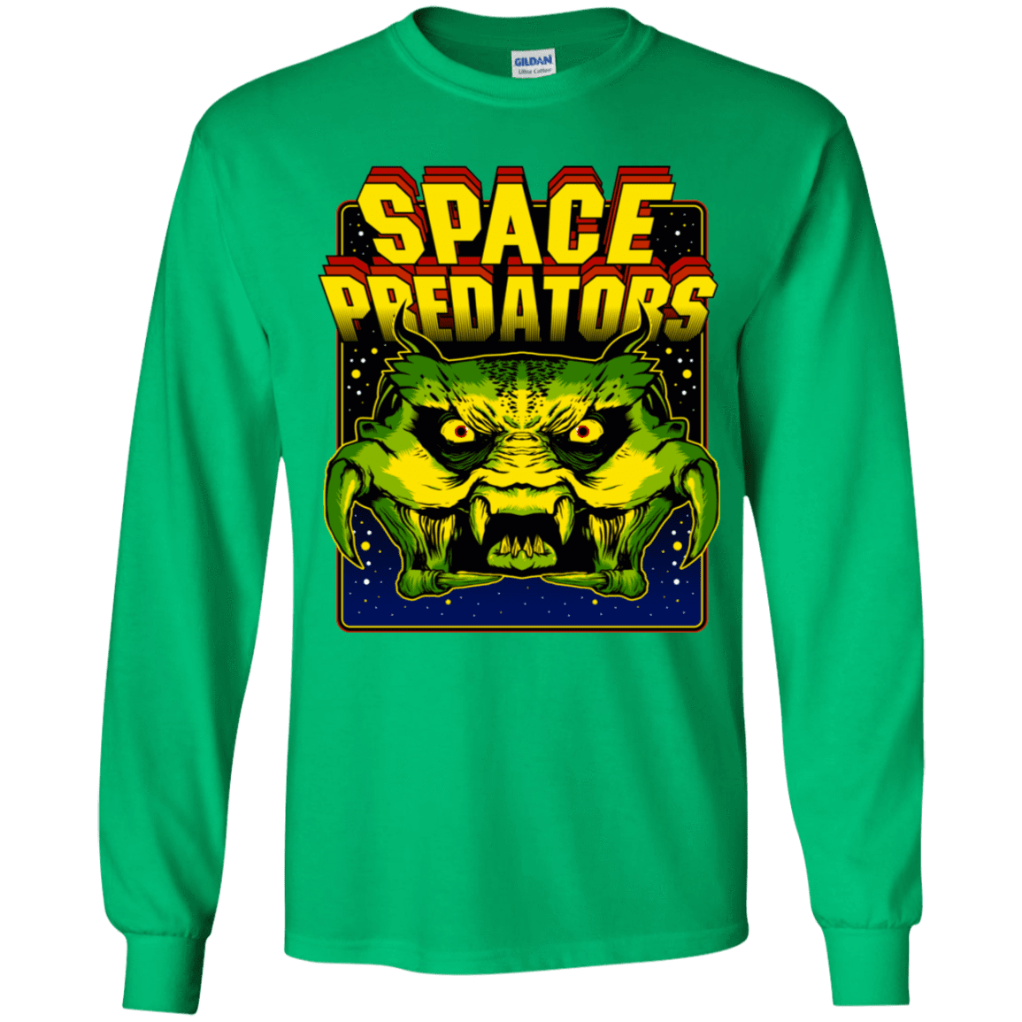 T-Shirts Irish Green / YS Space Predator Youth Long Sleeve T-Shirt