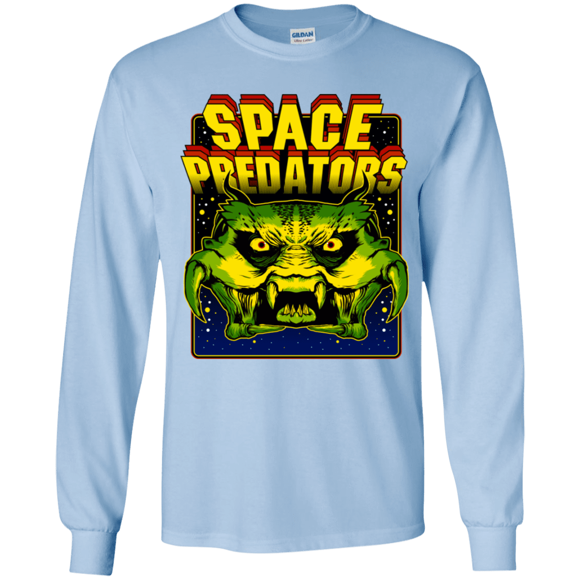 T-Shirts Light Blue / YS Space Predator Youth Long Sleeve T-Shirt
