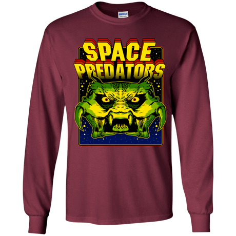 T-Shirts Maroon / YS Space Predator Youth Long Sleeve T-Shirt