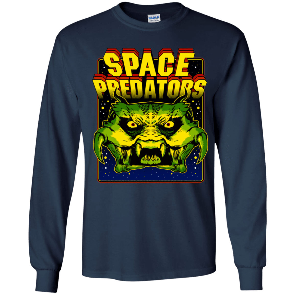 T-Shirts Navy / YS Space Predator Youth Long Sleeve T-Shirt