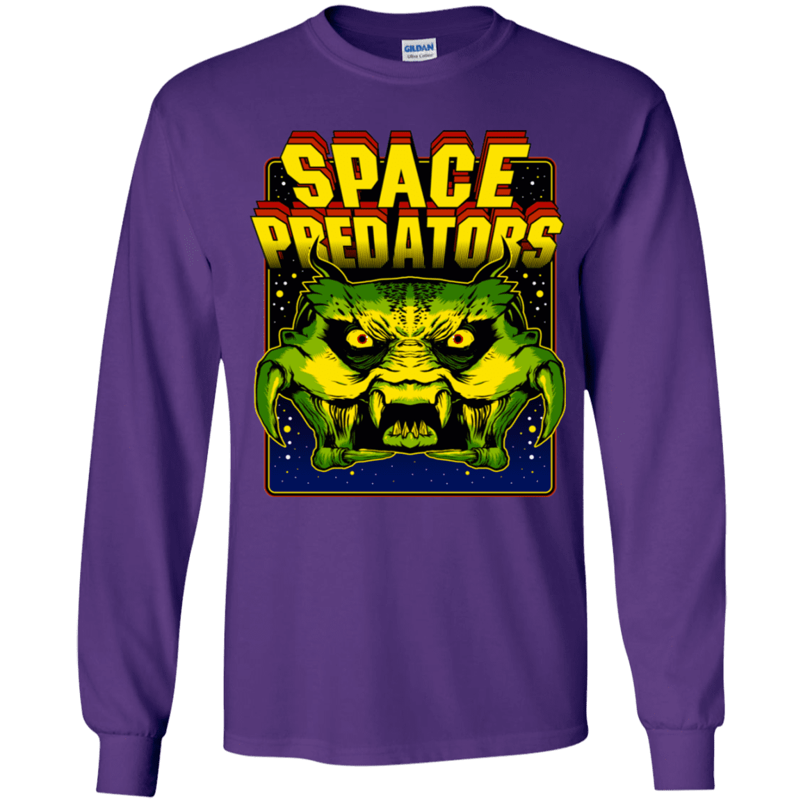 T-Shirts Purple / YS Space Predator Youth Long Sleeve T-Shirt