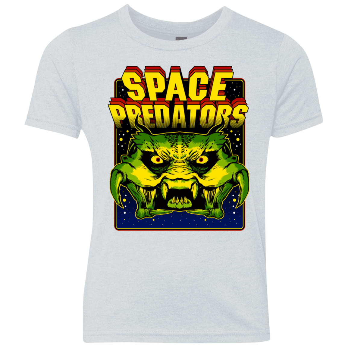 T-Shirts Heather White / YXS Space Predator Youth Triblend T-Shirt