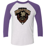 T-Shirts Heather White/Purple Rush / X-Small Space Predators Men's Triblend 3/4 Sleeve