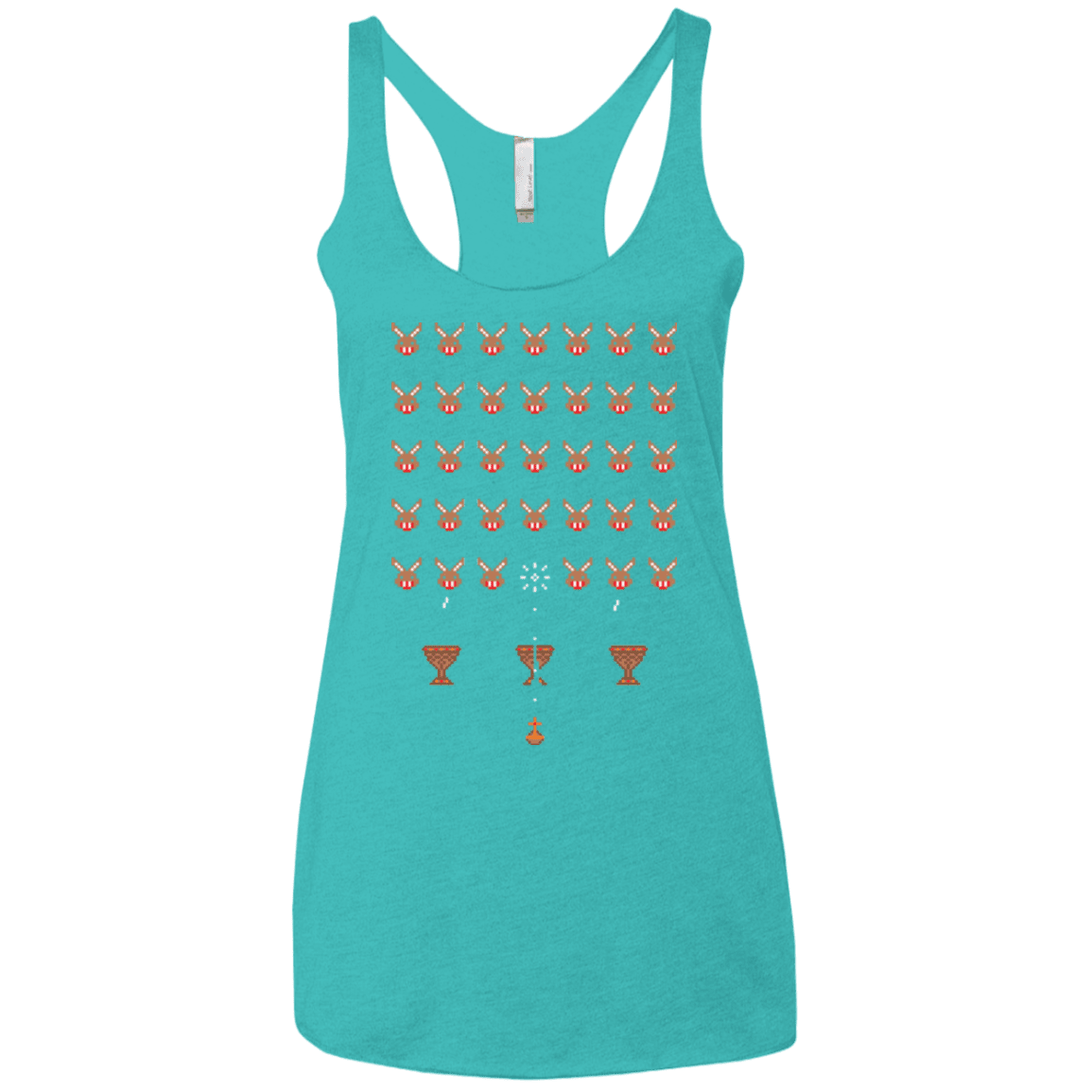 T-Shirts Tahiti Blue / X-Small Space Rabbits Women's Triblend Racerback Tank