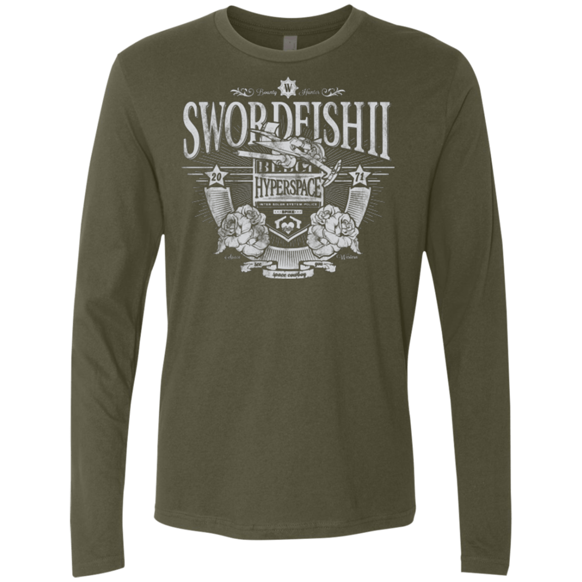 T-Shirts Military Green / Small Space Western Men's Premium Long Sleeve
