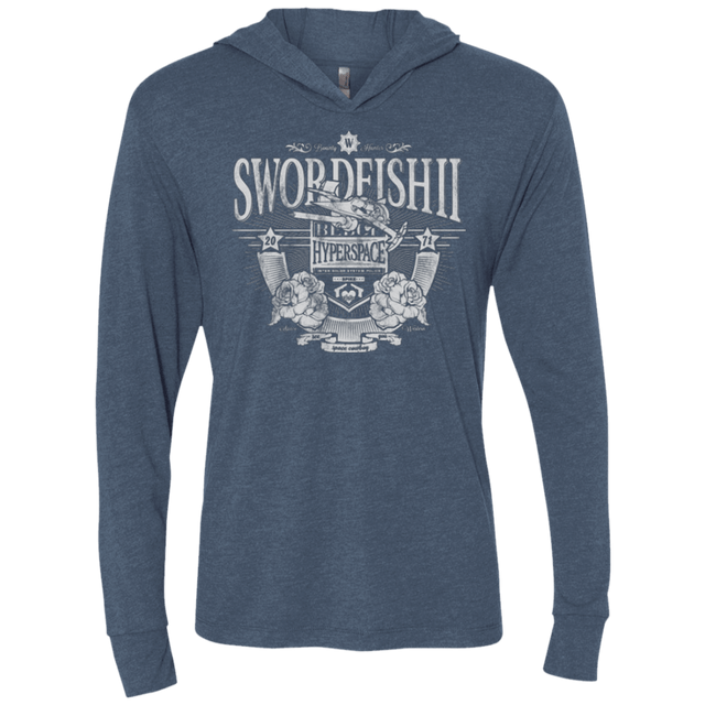 T-Shirts Indigo / X-Small Space Western Triblend Long Sleeve Hoodie Tee